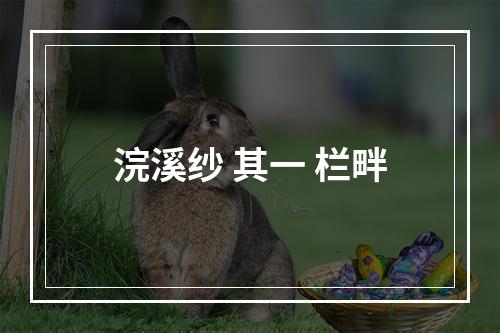 浣溪纱 其一 栏畔