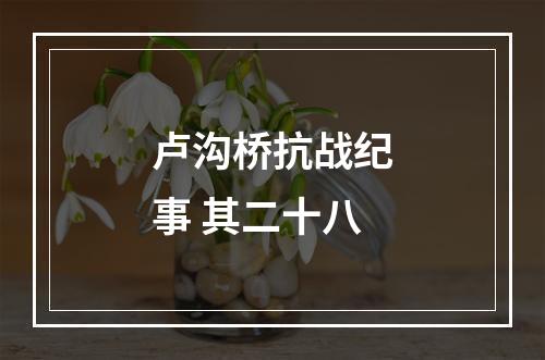 卢沟桥抗战纪事 其二十八