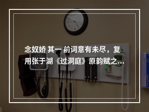念奴娇 其一 前词意有未尽，复用张于湖《过洞庭》原韵赋之。