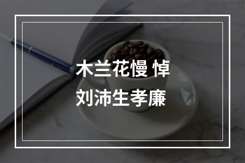 木兰花慢 悼刘沛生孝廉
