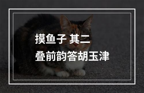 摸鱼子 其二 叠前韵答胡玉津
