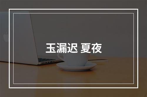 玉漏迟 夏夜