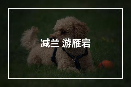 减兰 游雁宕