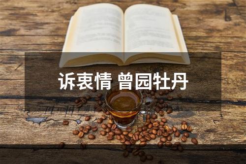 诉衷情 曾园牡丹