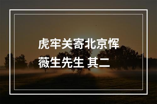 虎牢关寄北京恽薇生先生 其二