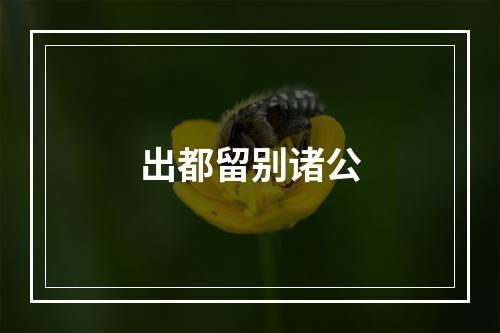 出都留别诸公