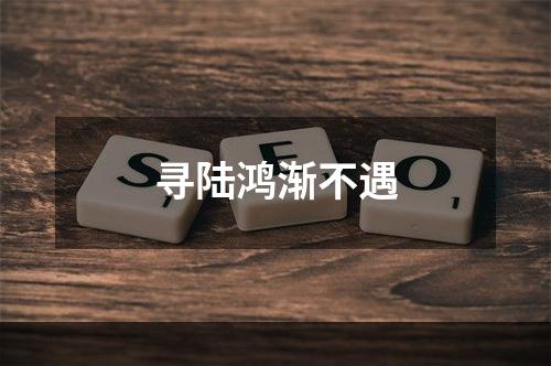 寻陆鸿渐不遇