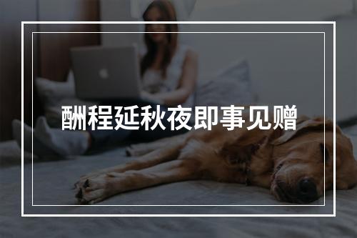 酬程延秋夜即事见赠