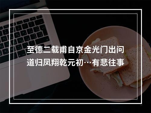 至德二载甫自京金光门出问道归凤翔乾元初…有悲往事