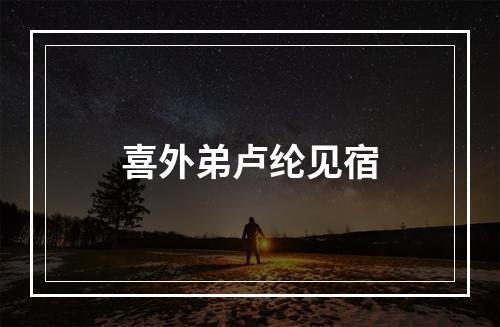 喜外弟卢纶见宿
