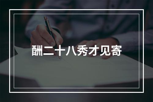 酬二十八秀才见寄