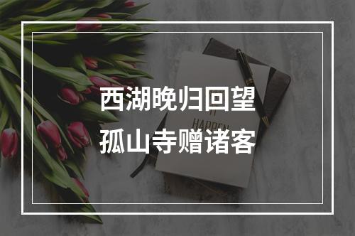 西湖晚归回望孤山寺赠诸客