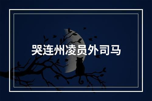 哭连州凌员外司马