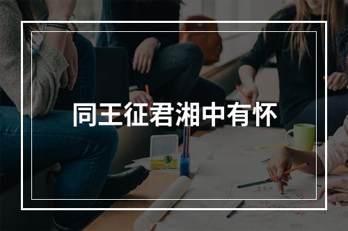 同王征君湘中有怀