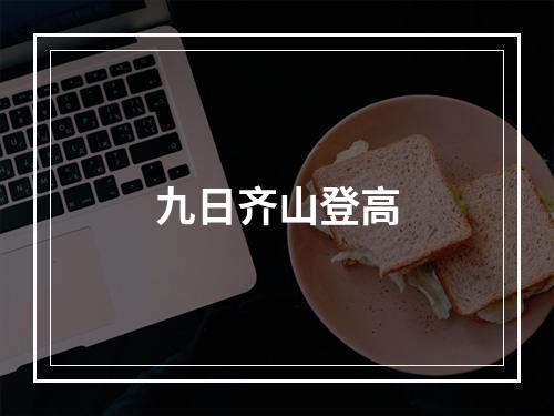 九日齐山登高