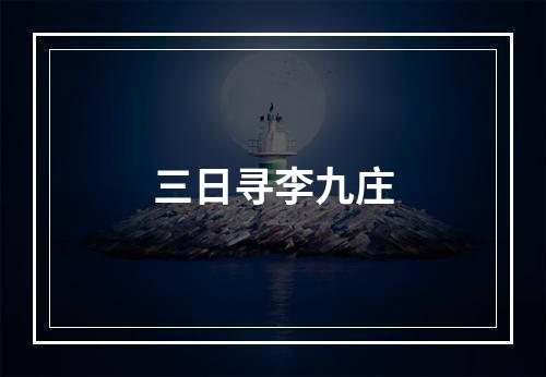 三日寻李九庄