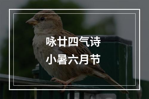 咏廿四气诗 小暑六月节