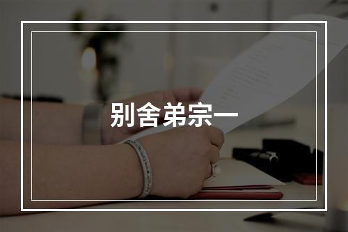 别舍弟宗一