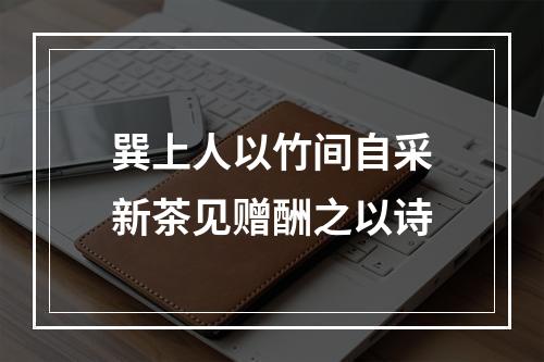 巽上人以竹间自采新茶见赠酬之以诗