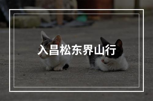 入昌松东界山行