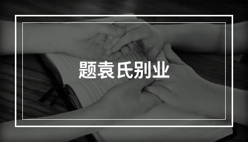 题袁氏别业