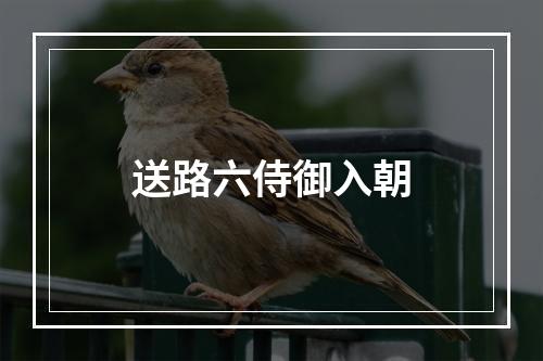 送路六侍御入朝