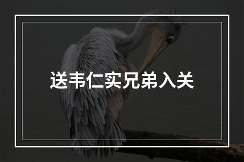 送韦仁实兄弟入关