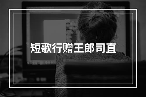 短歌行赠王郎司直