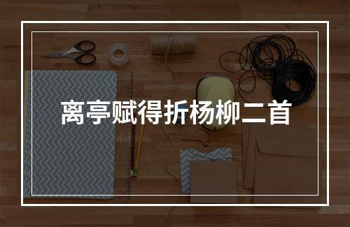 离亭赋得折杨柳二首