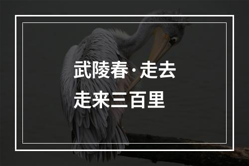 武陵春·走去走来三百里