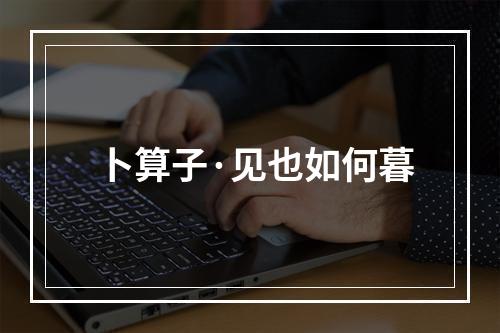卜算子·见也如何暮