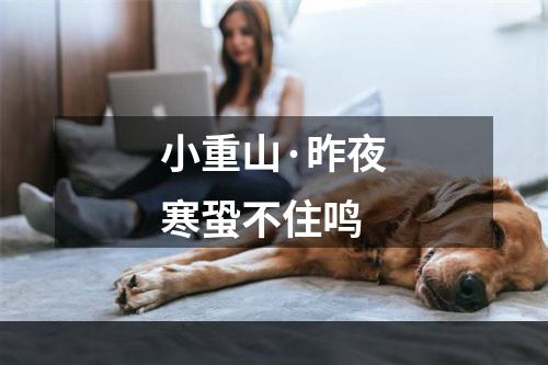 小重山·昨夜寒蛩不住鸣