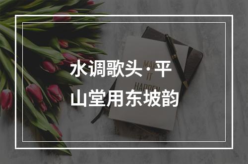 水调歌头·平山堂用东坡韵