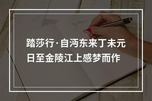 踏莎行·自沔东来丁未元日至金陵江上感梦而作