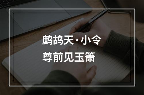 鹧鸪天·小令尊前见玉箫