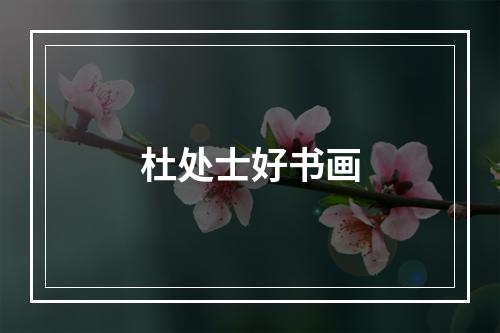杜处士好书画