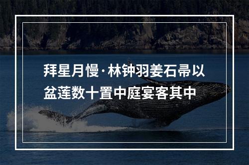 拜星月慢·林钟羽姜石帚以盆莲数十置中庭宴客其中
