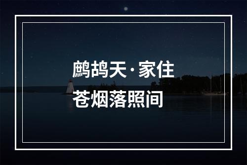鹧鸪天·家住苍烟落照间