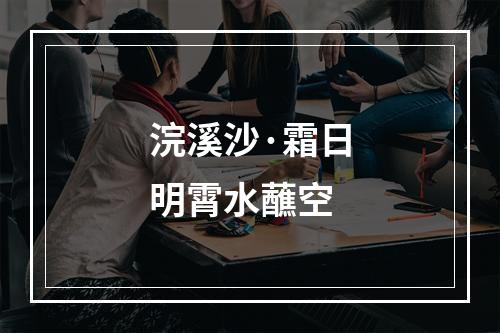 浣溪沙·霜日明霄水蘸空
