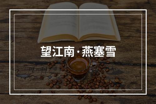 望江南·燕塞雪