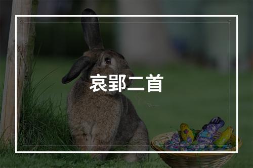 哀郢二首