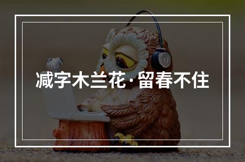 减字木兰花·留春不住