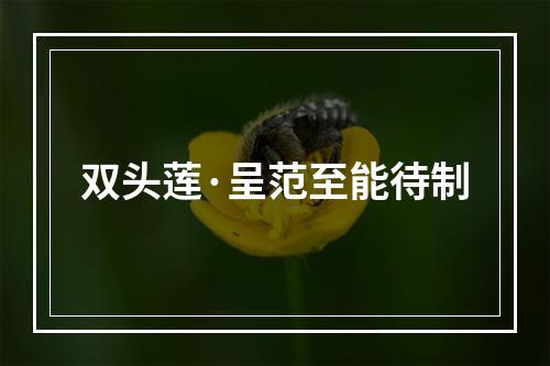 双头莲·呈范至能待制