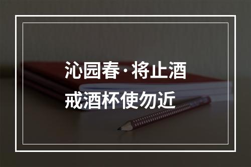 沁园春·将止酒戒酒杯使勿近