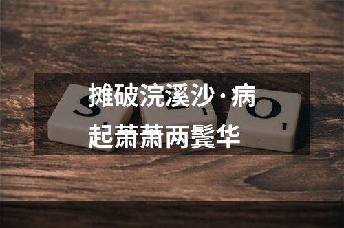 摊破浣溪沙·病起萧萧两鬓华