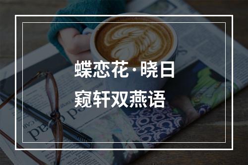 蝶恋花·晓日窥轩双燕语
