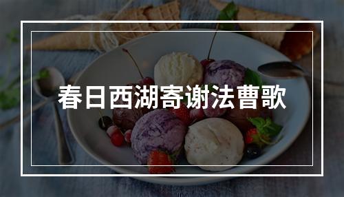 春日西湖寄谢法曹歌