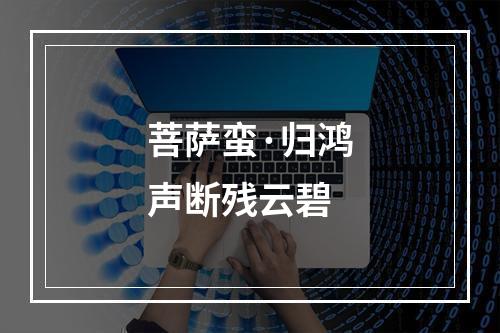 菩萨蛮·归鸿声断残云碧