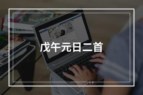 戊午元日二首