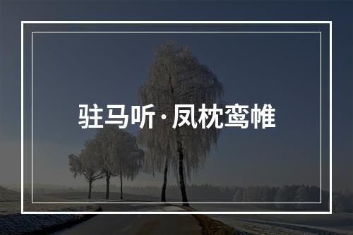 驻马听·凤枕鸾帷